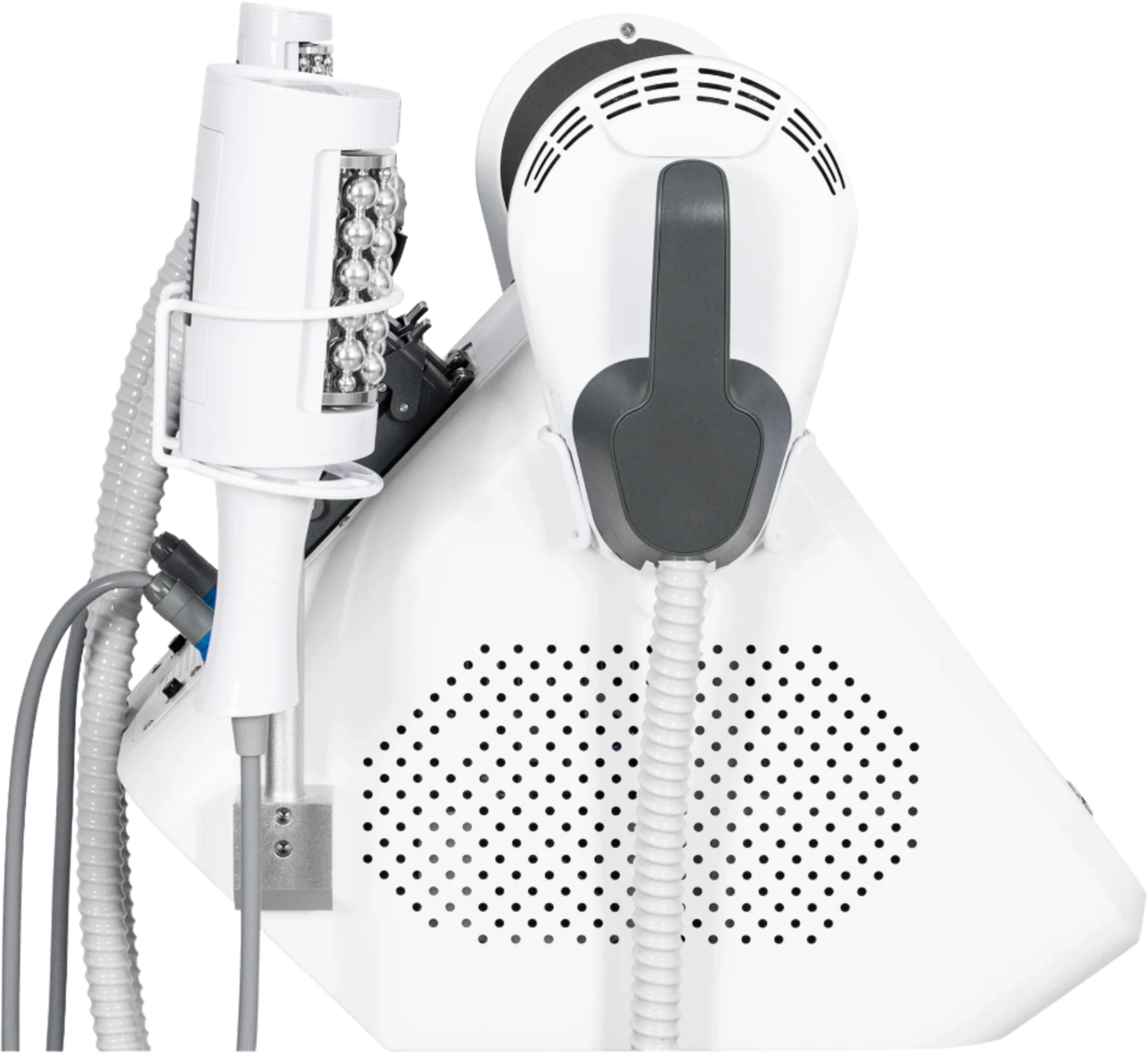 BodyRoller EMS Pro vista lateral y aplicadores