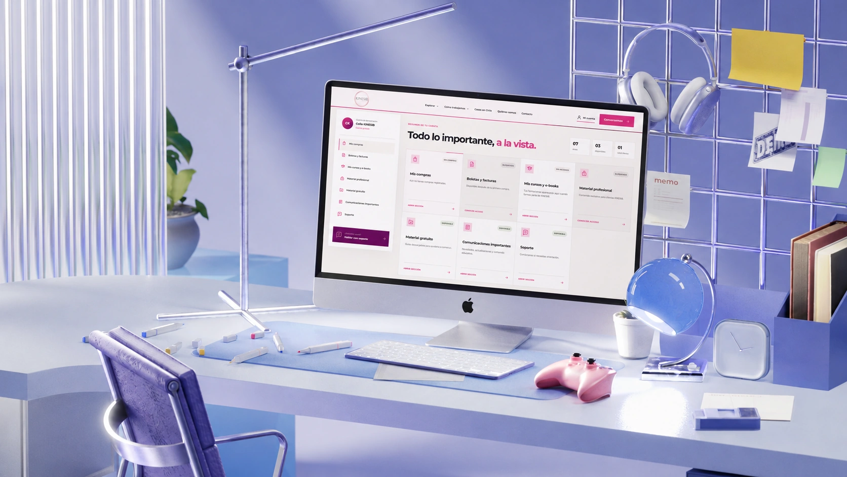 Espacio personal Mi Cuenta KINESIB en un entorno profesional